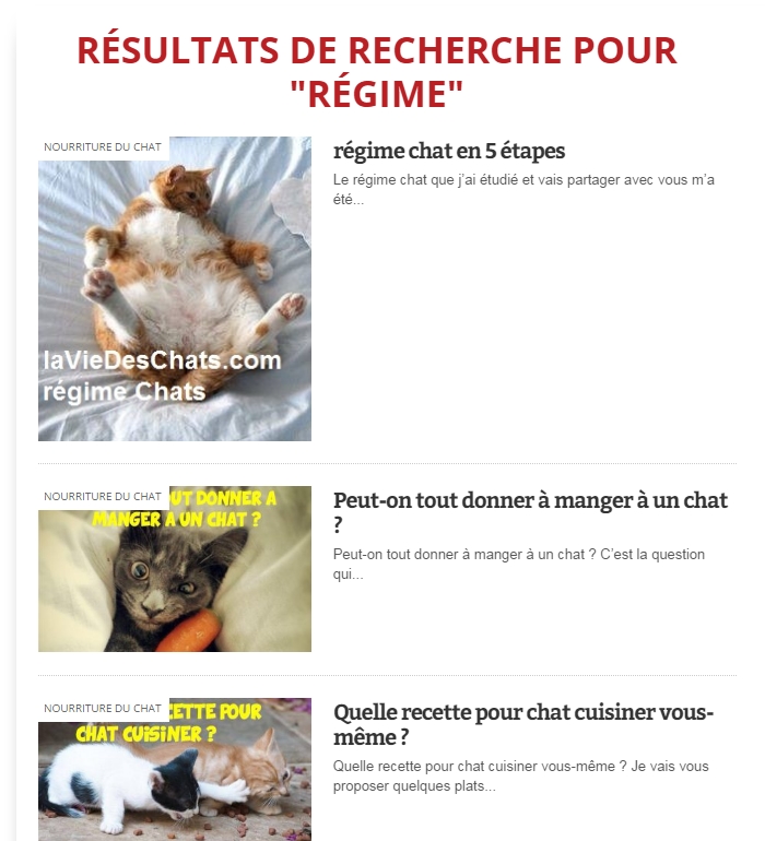 recherche pour faire maigrir un chat